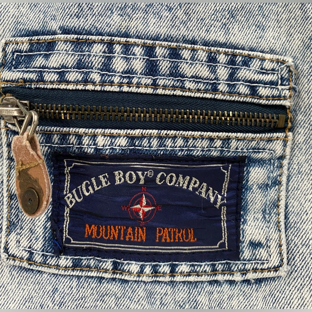 Vintage 80’s Bugle Boy Mountain Patrol Acid Wash Denim Jeans Men's Size 31 - Picture 3 of 7